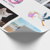 50e verjaardag foto collage vrouw wit cadeaupapier (Hoek)