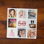50e verjaardag foto collage vrouw wit legpuzzel<br><div class="desc">Een cadeau voor de 50ste verjaardag van een vrouw,  het vieren van haar leven met een collage van 8 van uw foto's. Sjablonen voor een naam,  leeftijd 50 en een datum. Geboortedatum of de datum van het jubileum. Koraal en bordeauxrode letters. Witte achtergrond.</div>