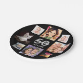 50e verjaardag foto collage vrouw zwart papieren bordje (Gekanteld)