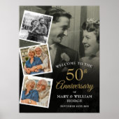 50e verjaardag Foto Collage Welkom Bord Poster (Voorkant)