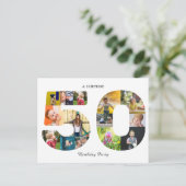 50e verjaardag Foto Collage White Briefkaart (Staand voorkant)