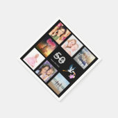 50e verjaardag foto collage zwart servet (Hoek)