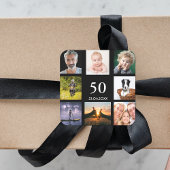 50e verjaardag foto collage zwarte man mannen vierkante sticker
