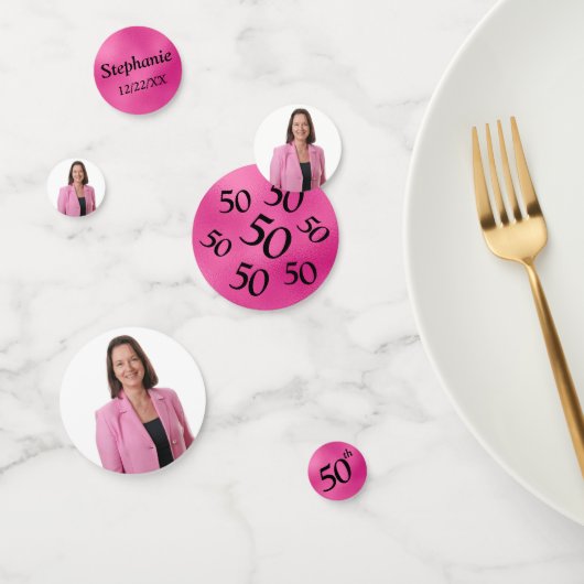 50e verjaardag foto confetti (Groep)