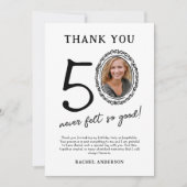 50e verjaardag foto dank je wel kaart (Voorkant)