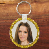 50e verjaardag foto Dank u Favorieten Gouden Glitt Sleutelhanger (Achterkant)
