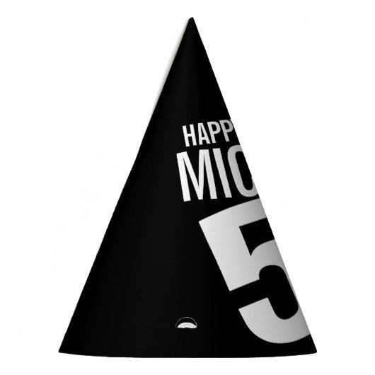 50e verjaardag foto gepersonaliseerde wit zwart feesthoedjes (Links)