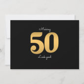 50e verjaardag Foto Gold Invitation Kaart (Achterkant)