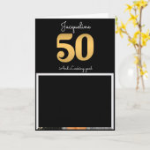 50e verjaardag Foto Gold Modern Kaart (Gele Bloem)