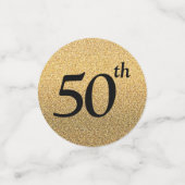 50e Verjaardag Foto Gouden Glitter Tabel Confetti (Kleine voorkant)