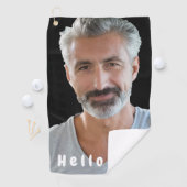 50e verjaardag foto hallo 50 golfhanddoek (Insitu)