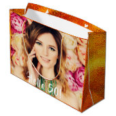 50e verjaardag foto hallo 50 goud groot cadeauzakje (Achterkant Gekanteld)