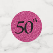 50e Verjaardag Foto Hot Pink Glitter Table Confetti (Kleine voorkant)