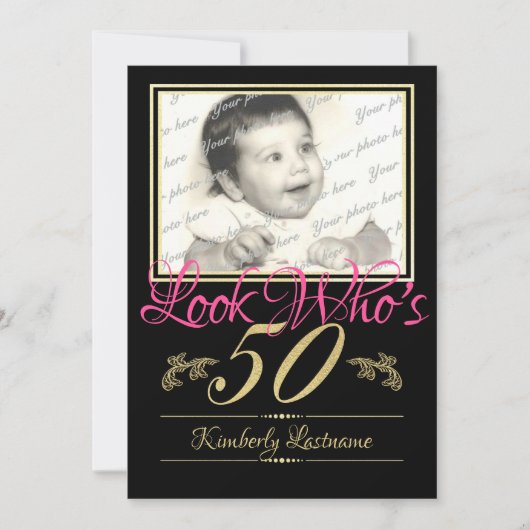 50e verjaardag foto kaart (Voorkant)