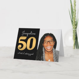 50e verjaardag Foto Modern Gold Card Kaart