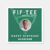50e verjaardag foto moderne golf groen servet (Voorkant)
