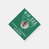 50e verjaardag foto moderne golf groen servet (Hoek)