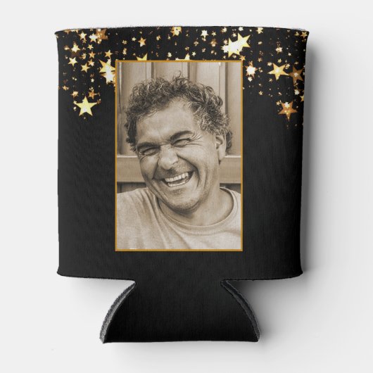 50e verjaardag Foto-plaatschaafjes en -bier Blikjeskoeler (Voorkant)