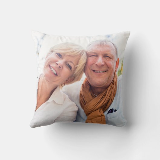 50e verjaardag foto roestige bloem slingerlichtjes kussen (Achterkant)