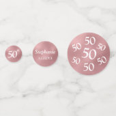 50e Verjaardag Foto Roos Gouden Folie Tafel Confet Confetti (Voorkanten)