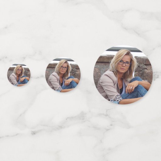 50e Verjaardag Foto Roos Gouden Folie Tafel Confet Confetti (Achterkanten)