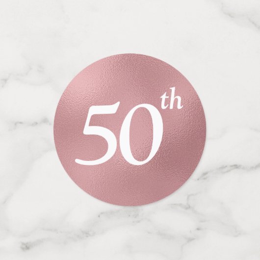 50e Verjaardag Foto Roos Gouden Folie Tafel Confet Confetti (Kleine voorkant)