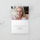 50e Verjaardag Foto Roze Bow Wildflower Gevouwen Bedankkaart (Binnen)