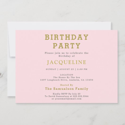 50e verjaardag Foto sjabloon 1972 Roze uitnodiging (Achterkant)