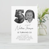 50e verjaardag Foto-uitnodiging Kaart (Staand voorkant)