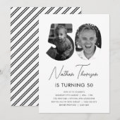 50e verjaardag Foto-uitnodiging Kaart (Voorkant / Achterkant)
