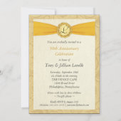 50e verjaardag Foto uitnodigingen -Antieke Damast (Achterkant)