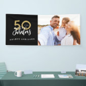 50e verjaardag, foto van zwart en goud spandoek (Beurs)