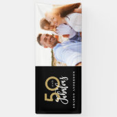 50e verjaardag, foto van zwart en goud spandoek (Verticaal)