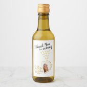 50e verjaardag foto wit zwart goud dank u wijn etiket (Voorkant)