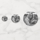 50e verjaardag foto zilveren glitter tafel confetti (Achterkanten)