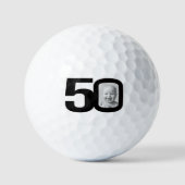 50e verjaardag foto zwart-wit golfballen (Voorkant)