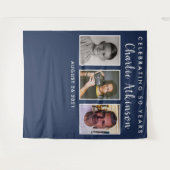 50e verjaardag fotocollage achtergrond banner wandkleed (Voorkant (horizontaal))