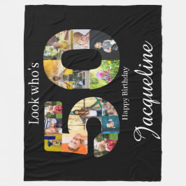 50e verjaardag fotocollage gepersonaliseerd fleece deken