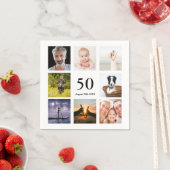 50e verjaardag fotocollage jongens servet (Insitu)