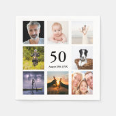 50e verjaardag fotocollage jongens servet (Voorkant)