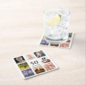 50e verjaardag fotocollage man kartonnen onderzetters (Insitu)