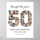 50e verjaardag fotocollage poster (Voorkant)
