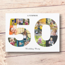 50e verjaardag Fotosjabloon uitnodiging