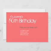 50e verjaardag - Foxy 50 uitnodiging (Achterkant)