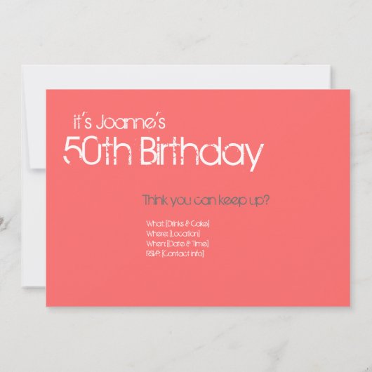 50e verjaardag - Foxy 50 uitnodiging (Achterkant)