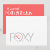 50e verjaardag - Foxy 50 uitnodiging (Voorkant / Achterkant)