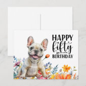 50e verjaardag Franse Bulldog Briefkaart (Voorkant / Achterkant)
