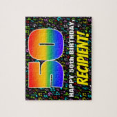 50e verjaardag — Fun, Colorful Music Symbols & "50 Legpuzzel (Verticaal)