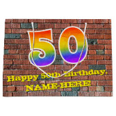 50e verjaardag: Fun, door graffiti geïnspireerde r Groot Cadeauzakje (Voorkant)