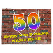 50e verjaardag: Fun, door graffiti geïnspireerde r Groot Cadeauzakje (Achterkant)